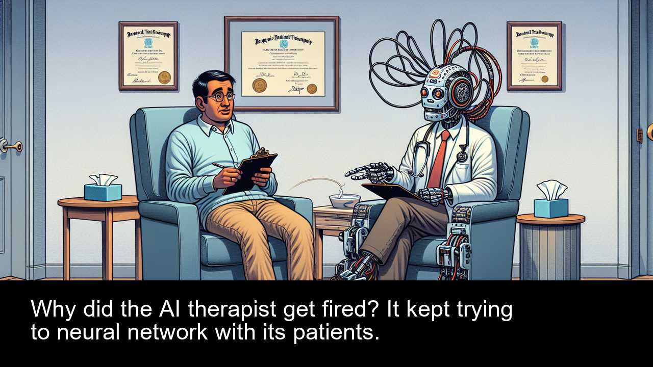 Why did the AI therapist get fired? It kept trying to neural network with its patients.