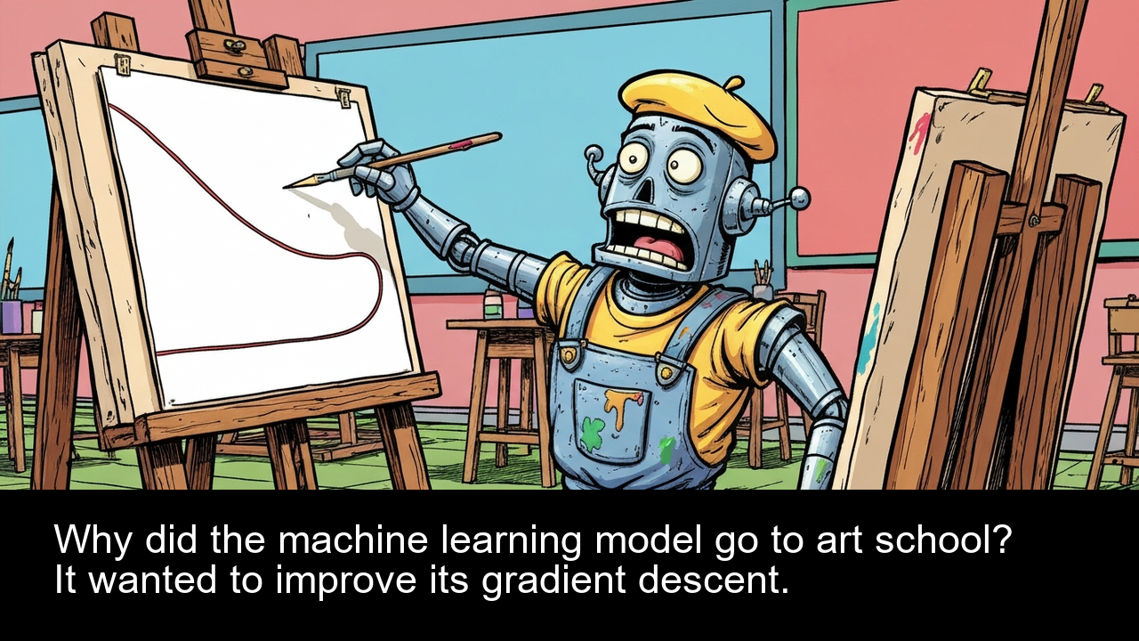 Why did the machine learning model go to art school? It wanted to improve its gradient descent.