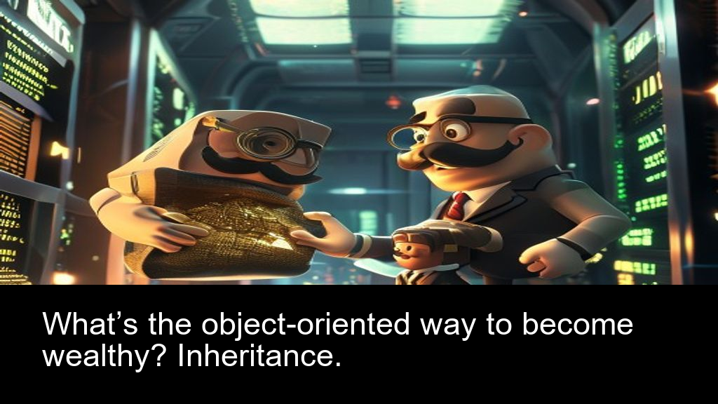 What’s the object-oriented way to become wealthy? Inheritance.