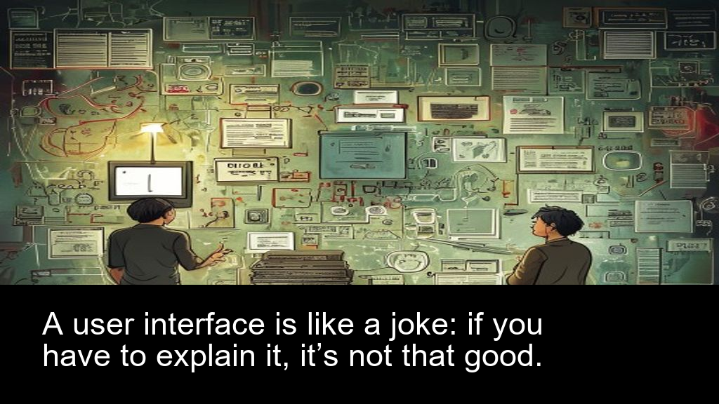 A user interface is like a joke: if you have to explain it, it’s not that good.